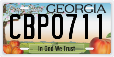 GA license plate CBP0711