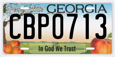 GA license plate CBP0713