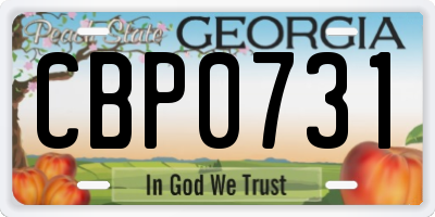 GA license plate CBP0731