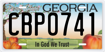 GA license plate CBP0741