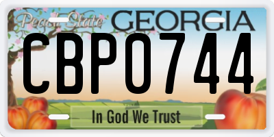 GA license plate CBP0744