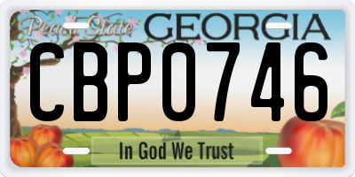 GA license plate CBP0746