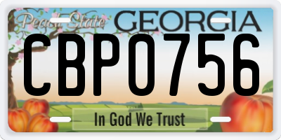 GA license plate CBP0756