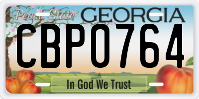 GA license plate CBP0764