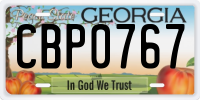 GA license plate CBP0767