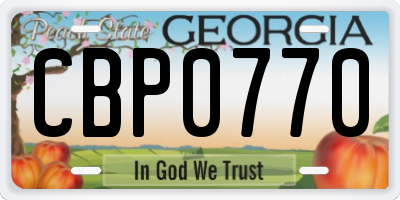 GA license plate CBP0770