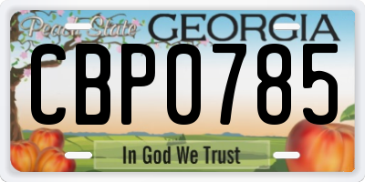 GA license plate CBP0785