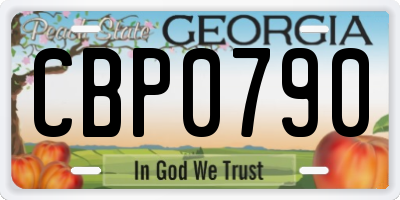 GA license plate CBP0790