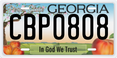 GA license plate CBP0808