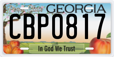 GA license plate CBP0817