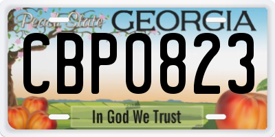 GA license plate CBP0823