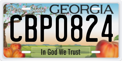 GA license plate CBP0824