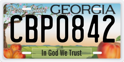 GA license plate CBP0842