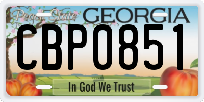 GA license plate CBP0851