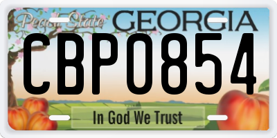 GA license plate CBP0854