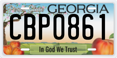 GA license plate CBP0861