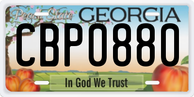 GA license plate CBP0880