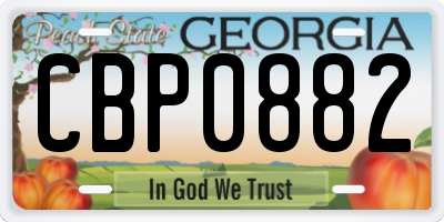 GA license plate CBP0882