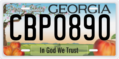 GA license plate CBP0890