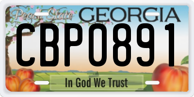 GA license plate CBP0891