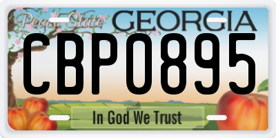 GA license plate CBP0895