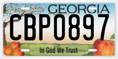 GA license plate CBP0897