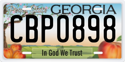 GA license plate CBP0898