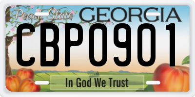 GA license plate CBP0901