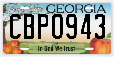 GA license plate CBP0943