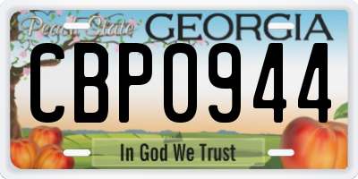 GA license plate CBP0944