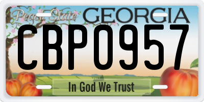 GA license plate CBP0957