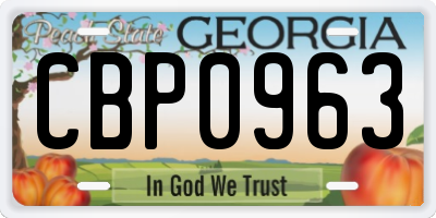 GA license plate CBP0963