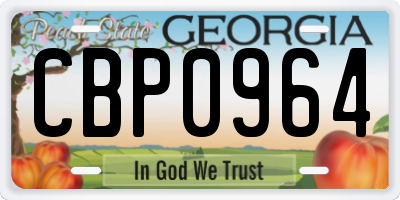 GA license plate CBP0964