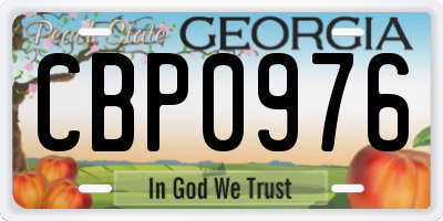 GA license plate CBP0976