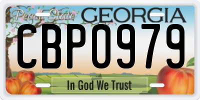 GA license plate CBP0979
