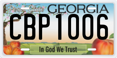 GA license plate CBP1006