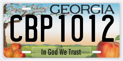 GA license plate CBP1012