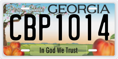 GA license plate CBP1014