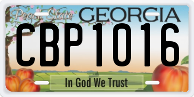 GA license plate CBP1016