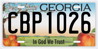 GA license plate CBP1026