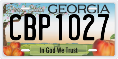 GA license plate CBP1027