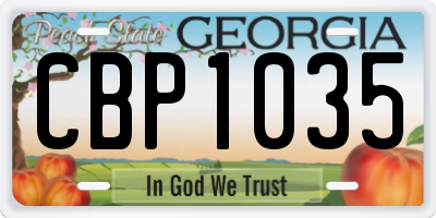 GA license plate CBP1035