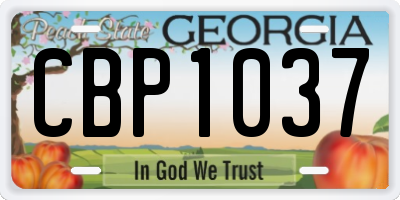 GA license plate CBP1037