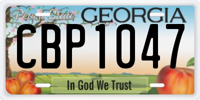 GA license plate CBP1047