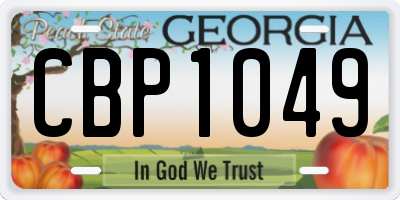 GA license plate CBP1049