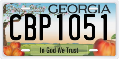 GA license plate CBP1051