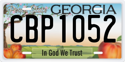 GA license plate CBP1052