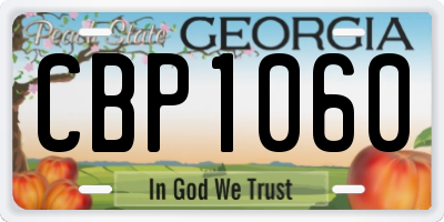 GA license plate CBP1060