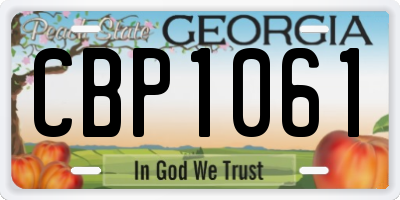GA license plate CBP1061