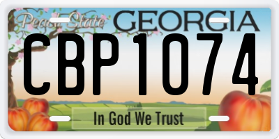 GA license plate CBP1074
